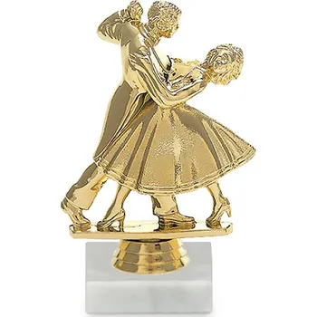 Figurka tanečního páru, 14 cm, zlatá včetně podstavce