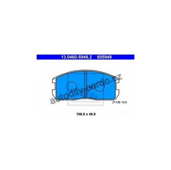 Brzdová destička Sada brzdových destiček ATE 13.0460-5948 (AT 605948) - MITSUBISHI