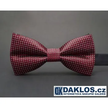 Motýlek Motýlek bordový s jemným stříbrným vzorečkem - uvázaný