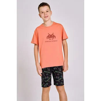 Chlapecké pyžamo Taro pyžamo chlapecké Tom 3194 - lososová, 146 (Chlapecké pyžamo s krátkým rukávem Taro)