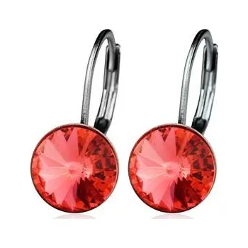 Náušnice NBS08-PR Ocelové náušnice s krystaly Swarovski®, PADPARDSCHA