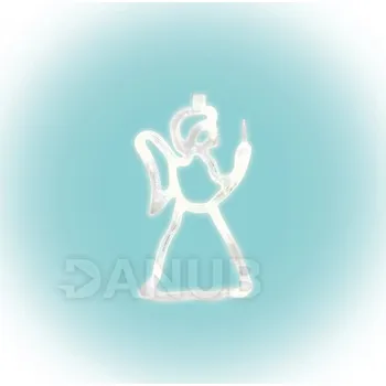 Vánoční ozdoba LED dekorace do okna, anděl, 19cm, 4,5V