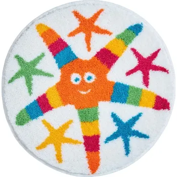 Koupelnová předložka GRUND COOL STARS modro-červená ø 100 cm, Koupelnová předložka