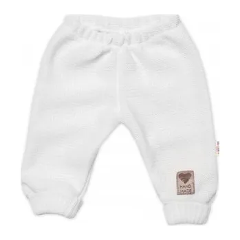 Kojenecký body Pletené kojenecké kalhoty Hand Made Baby Nellys, bílé; 56/62 (0-3m)