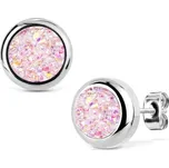 Ocelové náušnice DRUZY Light Rose