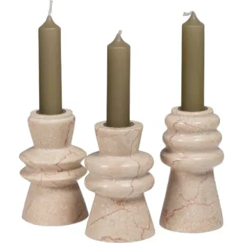 Svícen BePureHome Set 3 mramorových svícnů TROOP