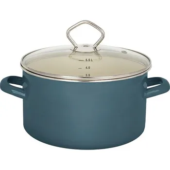 Hrnec Gastro Petrol Smaltovaný hrnec se skleněnou poklicí 5,5 l