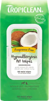 Kosmetika pro psa TropiClean Hypoalergenní čistící ubrousky
