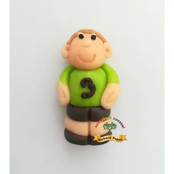 Figurka Figurka na dort fotbalista zelený dres 6cm z kokosové hmoty - Fagos