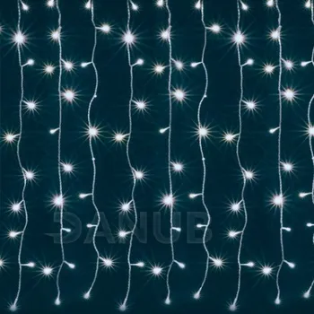 LED trubice Vánoční LED světelná záclona vnitřní - závěs - 168LED - 1,2m Studená bílá