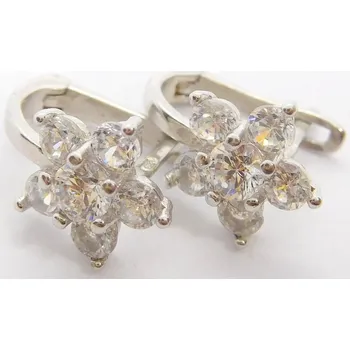 Náušnice Klenoty Budín Dámské/dívčí náušnice se zirkony z bílého zlata 585/1,49gr H219 (Klenoty Budín Dámské/dívčí náušnice se zirkony z bílého zlata 585/1,49gr H219)