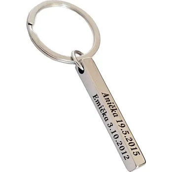 Přívěsek u Psíka | Přívěsek se jménem dětí a datumem narození - Kvádr | 8g