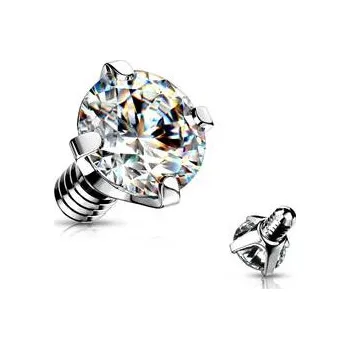 Piercing MD020-05C Ozdobný kamínek k mikrodermálu, průměr 5 mm, čirá barva