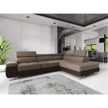 Sedací souprava Rohová sedačka LAING L, pravá, cappuccino/hnědá + vyzvednutí ZDARMA