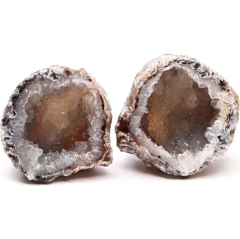 Drahý kámen Magieprirody.cz Achát peříčkový geoda pár 386 g - 7 cm - Top kvalita - #B426