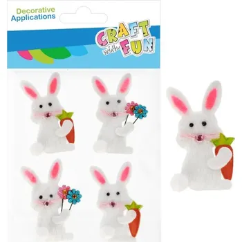 Velikonoční dekorace Nálepky Zajíček 4ks filcové, mix