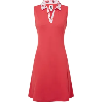 FootJoy Floral Trim golfové šaty, červené XS