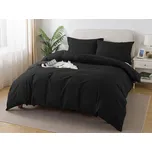 XPOSE® Bavlněné Renforcé povlečení EVITA na dvě lůžka - černé 140x200 cm, 70x90 cm, Bavlna RENFORCÉ + Prodloužená možnost vrácení zboží do 50 dnů