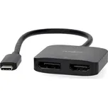 Nedis USB-C™ Adaptér | USB 3.2 Gen 1 | USB-C™ Zástrčka | DisplayPort Zásuvka / Výstup HDMI™ | 8K@30Hz | 0.20 m | Kulatý | Poniklované | Černá | Box