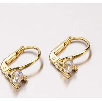 Náušnice Dámské náušnice žluté zlato 585 zirkon 12-376