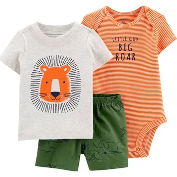 Kojenecká souprava CARTER'S SET CARTER'S, SE LVÍČKEM, ORANŽOVÝ, ZELENÝ, BAVLNA Velikost: 3M