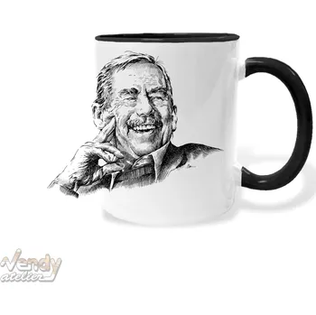 Hrnek - prezident Václav Havel Barva: Černá