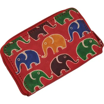 Penál Kožené pouzdro Cute Sloni červená