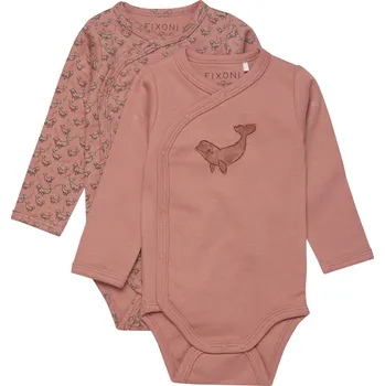 Kojenecký body BODY FIXONI ZAVINOVACÍ 2 KS, S DELFÍNY, ROSE DAWN Velikost: 62