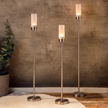 Svícen Haushalt international Vysoké kovové svícny se sklem, sada 3 ks 672426