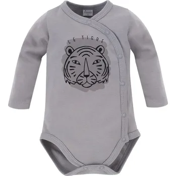 Kojenecký body BODY PINOKIO ZAVINOVACÍ, S TYGREM, GREY, LE TIGRE Velikost: 56
