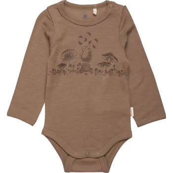 Kojenecký body BODY CELAVI KOJENECKÉ, S HŘÍBEČKY, COCA MOCHA MELANGE, MERINO VLNA Velikost: 60