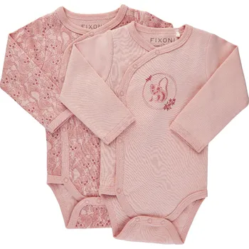 Kojenecký body BODY FIXONI ZAVINOVACÍ 2 KS, SE ZVÍŘÁTKY, RŮŽOVÉ Velikost: 62