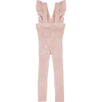 DĚTSKÉ BAVLNĚNÉ LEGÍNY CONDOR S KŠANDAMI A VOLÁNKY, NUDE Velikost: 6 | výška 107-118 cm