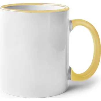 Keramický hrnek bez potisku, Barva Žlutá, Velikost 330 ml, Canvas Keramický hrnek s barevným uchem Bezvatriko.cz