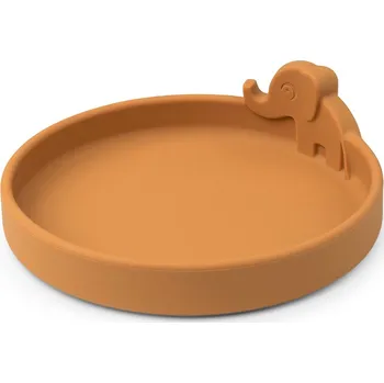 dětská jídelní sada DONE BY DEER SILIKONOVÝ TALÍŘ DONE BY DEER, PEEKABOO ELPHEE MUSTARD