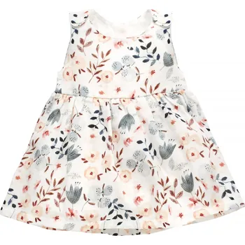 Kojenecké šaty ŠATY PINOKIO S KYTIČKAMI A LÍSTKY, SUMMER GARDEN Velikost: 92