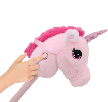 Plyšová hračka Genesis Hobby Horse jednorožec na tyči růžový 76 cm