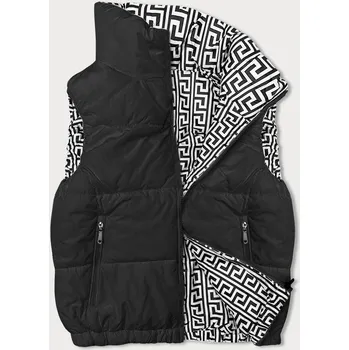 Dámská vesta Krátká černá dámská péřová vesta se stojáčkem (16M9092-392) odstíny černé XL (42)