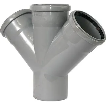 Kanalizační potrubí HT odbočka dvojitá 100/100/45°