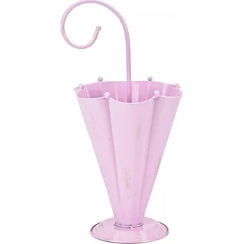 Květináč Plechový květináč deštník růžový 45,5x28,5x22 cm