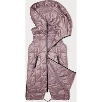 Dámská vesta Růžová prošívaná dámská vesta s asymetrickou spodní částí S'West (B8237-81) odstíny růžové XL (42)