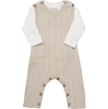 Kojenecká souprava FIXONI SET FIXONI, PLETENÉ KALHOTY A BODY, TAN MELANGE Velikost: 80