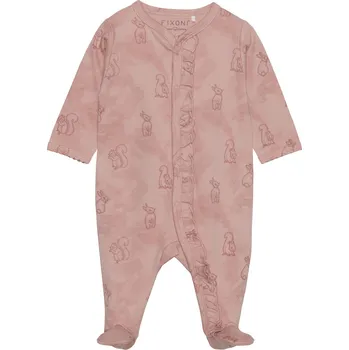 Kojenecký overall OVERAL FIXONI SE ZAJÍČKY A VEVERKAMI, MISTY ROSE Velikost: 74