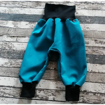 Dívčí kalhoty Yháček Softshellové kalhoty Yháček, podzim, světlejší petrolej Velikost: 104