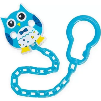 klip na dudlíky Canpol řetízek na šidítko sova 10876 modrá