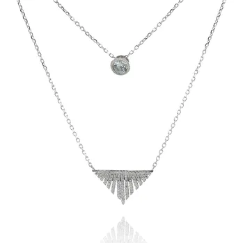 Náhrdelník Dvojitý stříbrný náhrdelník se zirkony - Meucci SN049