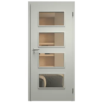 Interiérové dveře SAPELI SWING KOMFORT M49 - CPL LAMINÁT - OTOČNÉ DVEŘE VČ. ZÁRUBNĚ - Šedá Průchozí šířka (cm): 60, Průchozí výška (cm): 197, Typ skla: Planibel bronz