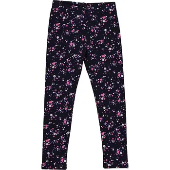 Dívčí zateplené legíny Topo in Fashion tmavě modré s kytičkami a motýlky velikost 110 (40173-018)