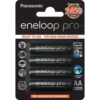 Článková baterie Akumulátor Panasonic Eneloop PRO XX 1.2V Tužková 2500mAh BK-3HCCE 4 pack