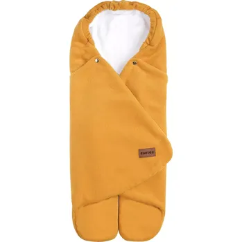 Zavinovačka Emitex do autosedačky MAJA microfleece+bavlna hořčicová+bílá